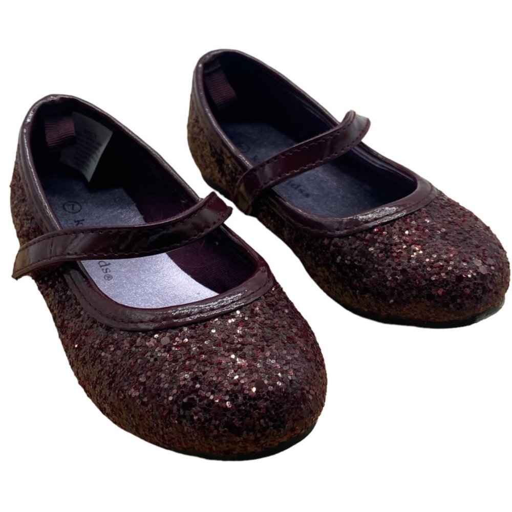 Koala Kids Toys R Us Toddler Girl Purple Glitter Sequin Slip On Flats Shoes Sz 7